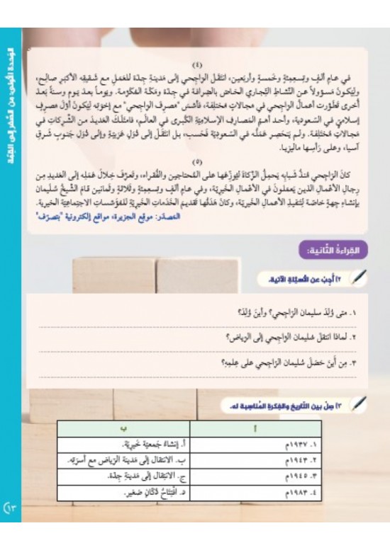 مفتاح العربية B1 - القراءة والكتابة